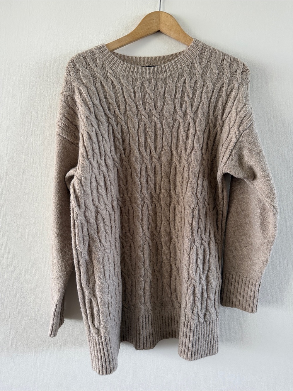 Cozy Cable Knit Sweater in Taupe
